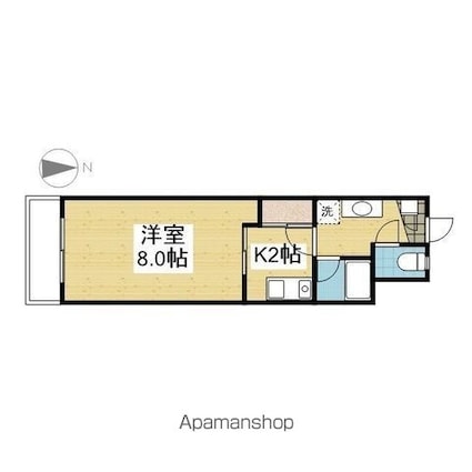 第２マンションふじ[1K/20.25m2]の間取図
