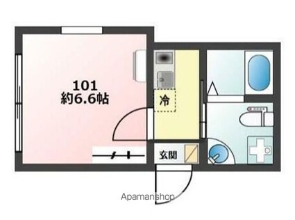 ＢＲＩＣＫＳ四谷[1K/19.59m2]の間取図