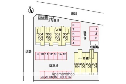サンテラスⅠ[1LDK/44.88m2]の配置図