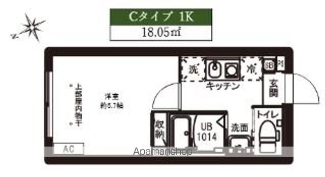 レピュア駒込レジデンス[1K/18.05m2]の間取図