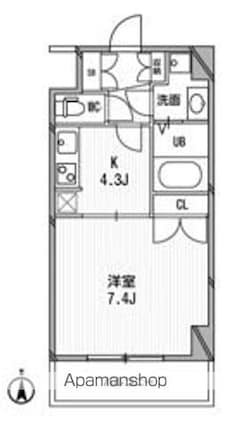 スペーシア高円寺Ⅰ[1K/29.58m2]の間取図
