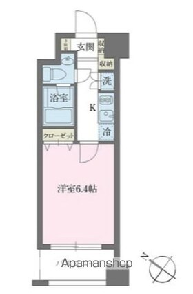 ＫＤＸレジデンス森下千歳[1K/21.28m2]の間取図
