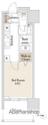 ＢＬＥＳＳ亀戸[1K/25.99m2]の間取図