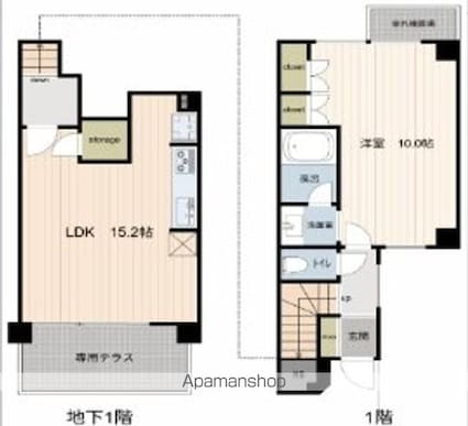 グローイングコート中野江原町[1LDK/64.13m2]の間取図