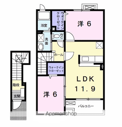 グラン・ソレイユ[2LDK/58.8m2]の間取図