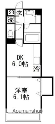 グリュック[1DK/30.84m2]の間取図