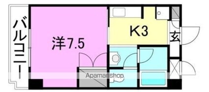 ラ・シャンブル[1K/27.72m2]の間取図