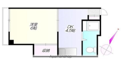 下落合ハイム[1DK/23m2]の間取図