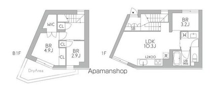ＧｒａｎＤｕｏ梅ヶ丘[2LDK/65.19m2]の間取図