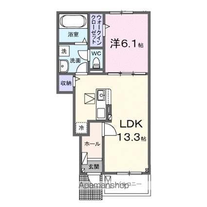ベラーノ　Ⅱ[1LDK/46.6m2]の間取図