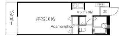 フォブール山田[1K/27.5m2]の間取図