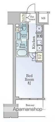 ルフォンブランシェ品川南大井[1K/25.85m2]の間取図