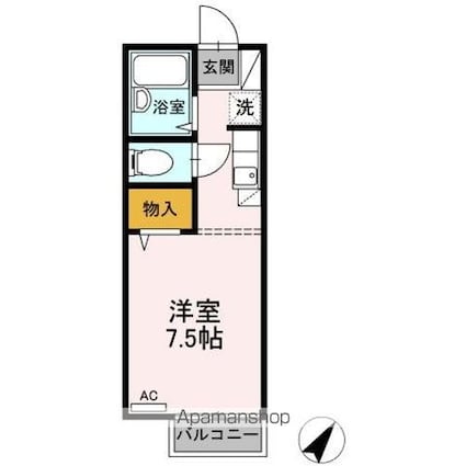 パレス仁方屋[1R/20.11m2]の間取図