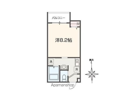 ＭＥＬＤＩＡ東青梅[1K/24.29m2]の間取図