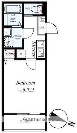 ＧＲＡＤＵＳみのり台[1K/22.65m2]の間取図