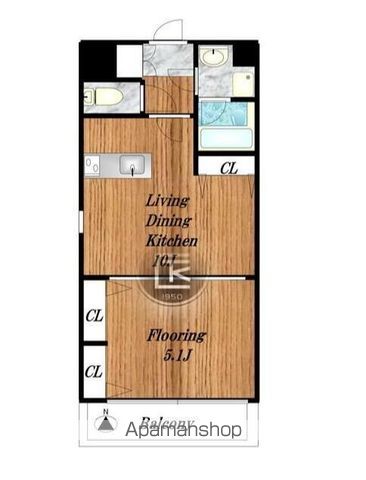 【横浜市中区住吉町のマンションの間取り】