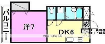 キャンパス東雲[1DK/29.16m2]の間取図