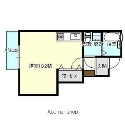 テアトルＢ棟[1R/26.42m2]の間取図