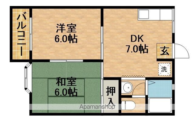 アメニティ若草Aの間取り写真