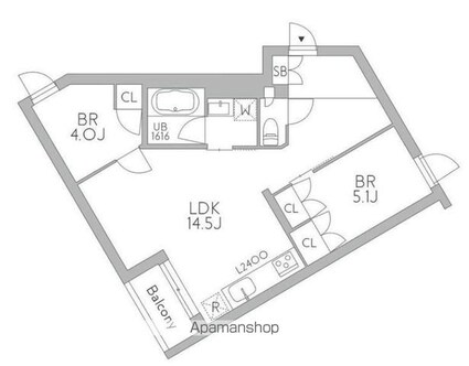 ＧｒａｎＤｕｏ梅ヶ丘[2LDK/55.79m2]の間取図