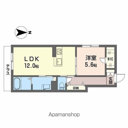シャーメゾン黒田[1LDK/46.25m2]の間取図