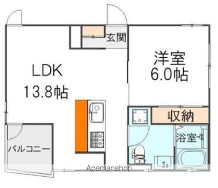東京都中野区沼袋２丁目[1LDK/40.01m2]の間取図