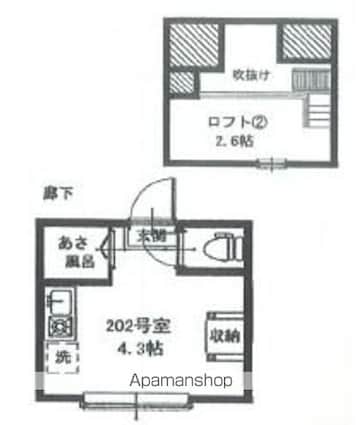 東京都杉並区成田東１丁目[1R/13m2]の間取図