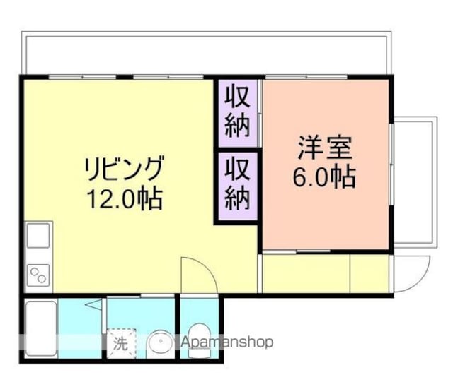 日美ビル[1LDK/47m2]の間取図