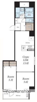 石見ビル[2LDK/56.54m2]の間取図