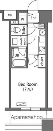東京都練馬区豊玉北５丁目[1K/25.28m2]の間取図
