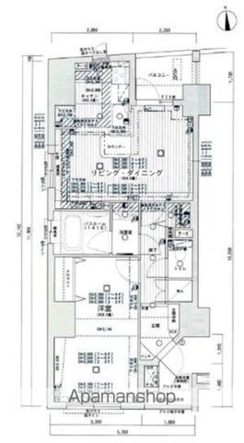 ライオンズマンション八王子シティ壱番館[1LDK/53.84m2]の間取図