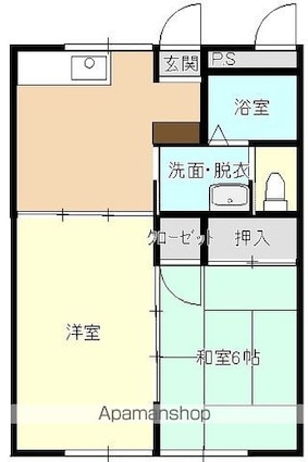 エイブル[2DK/42.23m2]の間取図