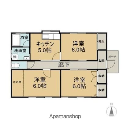 高田住宅　[3K/63.84m2]の間取図