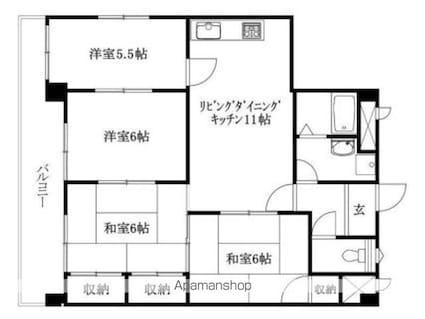 室町ハイツ[4LDK/72.59m2]の間取図