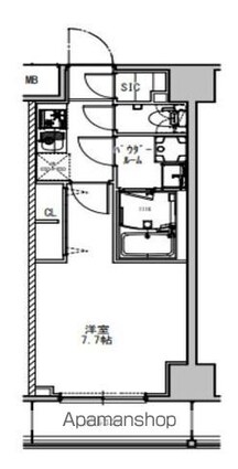 Ｓ－ＲＥＳＩＤＥＮＣＥ押上Ｓｏｕｔｈ[1K/25.06m2]の間取図