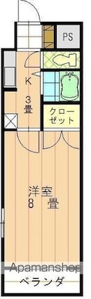 サンピア桑原[1K/25.41m2]の間取図