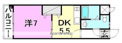 ベルエアー樽味[1K/30.6m2]の間取図