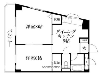 岡崎第２ビル[2DK/37.26m2]の間取図