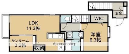 仮）川越市アパートⅡ[1LDK/50.74m2]の間取図