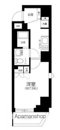 ＧＲＡＮＳＩＴＥ　ＮＡＫＡＭＥＧＵＲＯ[1K/26.27m2]の間取図