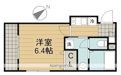 Ｆｏｒｅｓｔ　Ｐａｒｋ　Ｈｉｌｌｓ[1K/21.84m2]の間取図