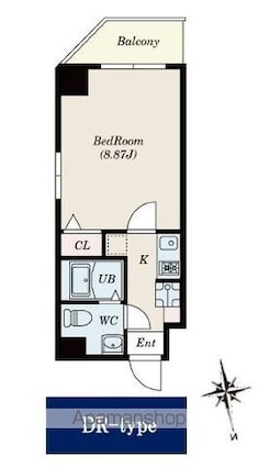 ＧＲＡＮＰＡＳＥＯ高円寺南[1K/25.4m2]の間取図