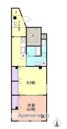 和歌山県和歌山市本町２丁目[2K/54m2]の間取図