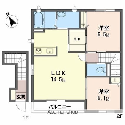 シャルム[2LDK/65.66m2]の間取図