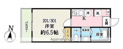 キャメル吉川美南４　東棟[1K/23.04m2]の間取図