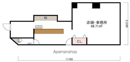 友田町ビル（店舗）[店舗/48.71m2]の間取図