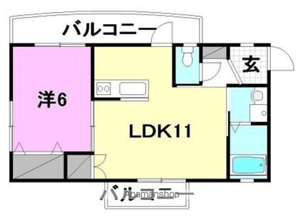 フル・ブルーム[1LDK/39.33m2]の間取図