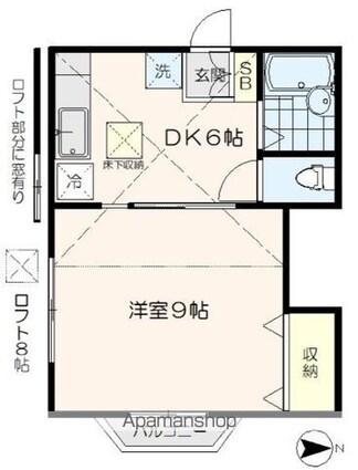 東京都練馬区向山３丁目[1DK/30.22m2]の間取図
