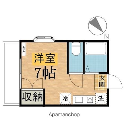 つくみ野第二コーポ[1R/19.5m2]の間取図