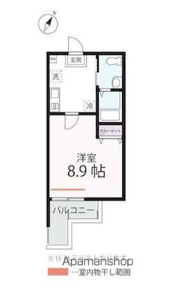 ハーミットクラブハウス横浜駅西[1K/27.66m2]の間取図